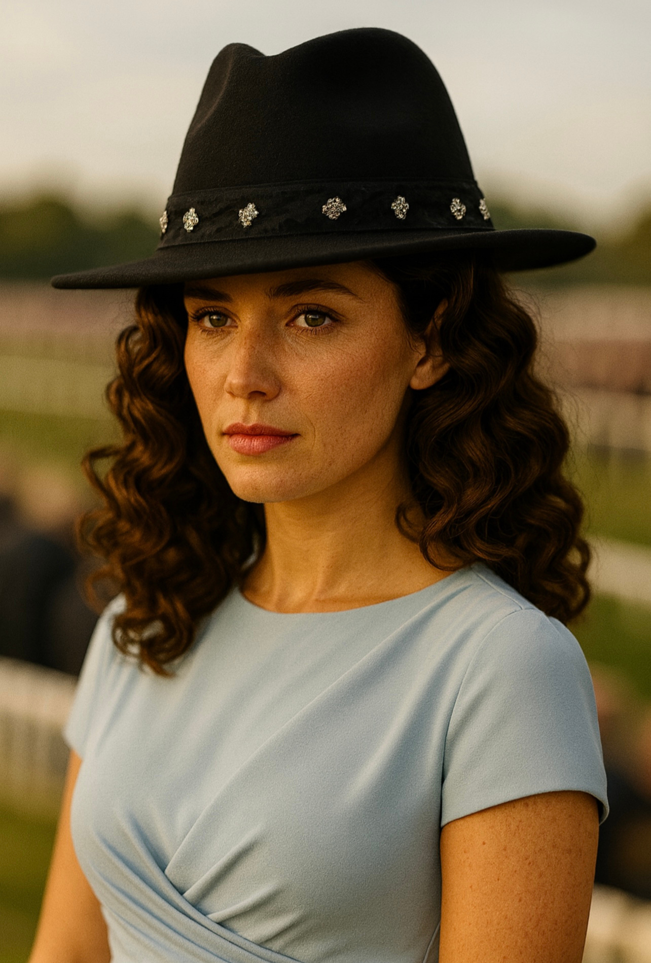 Studded Black Fedora