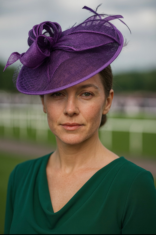 Snoxell Gwyther - Purple Fascinator With Veiling