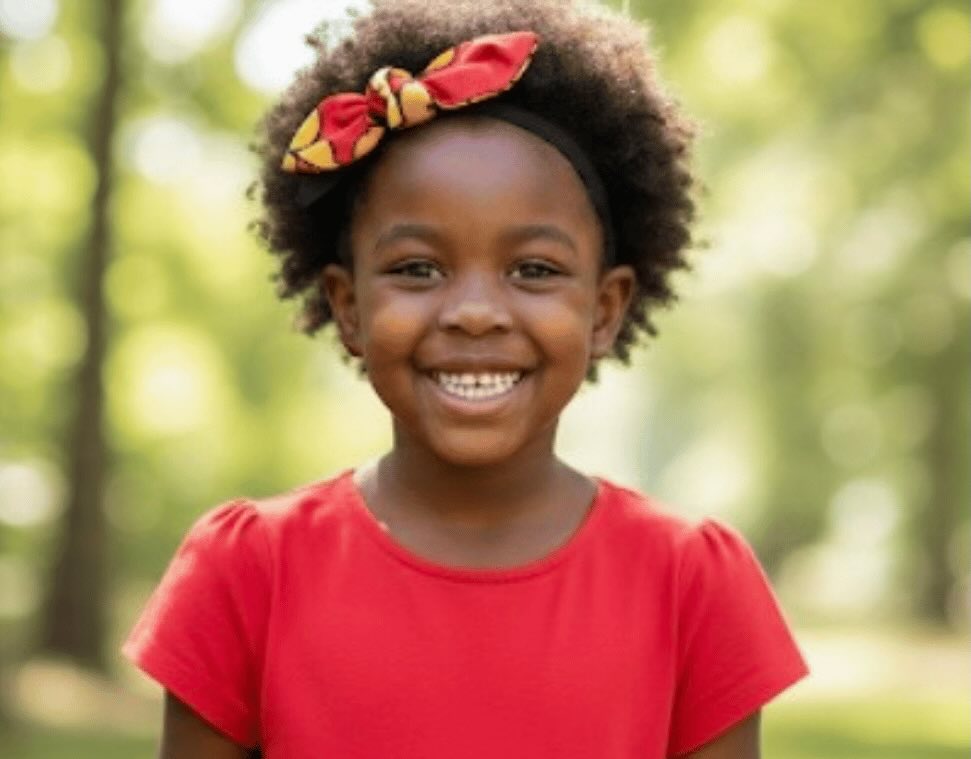 Baby & Toddler African Red Round End Bow Headband