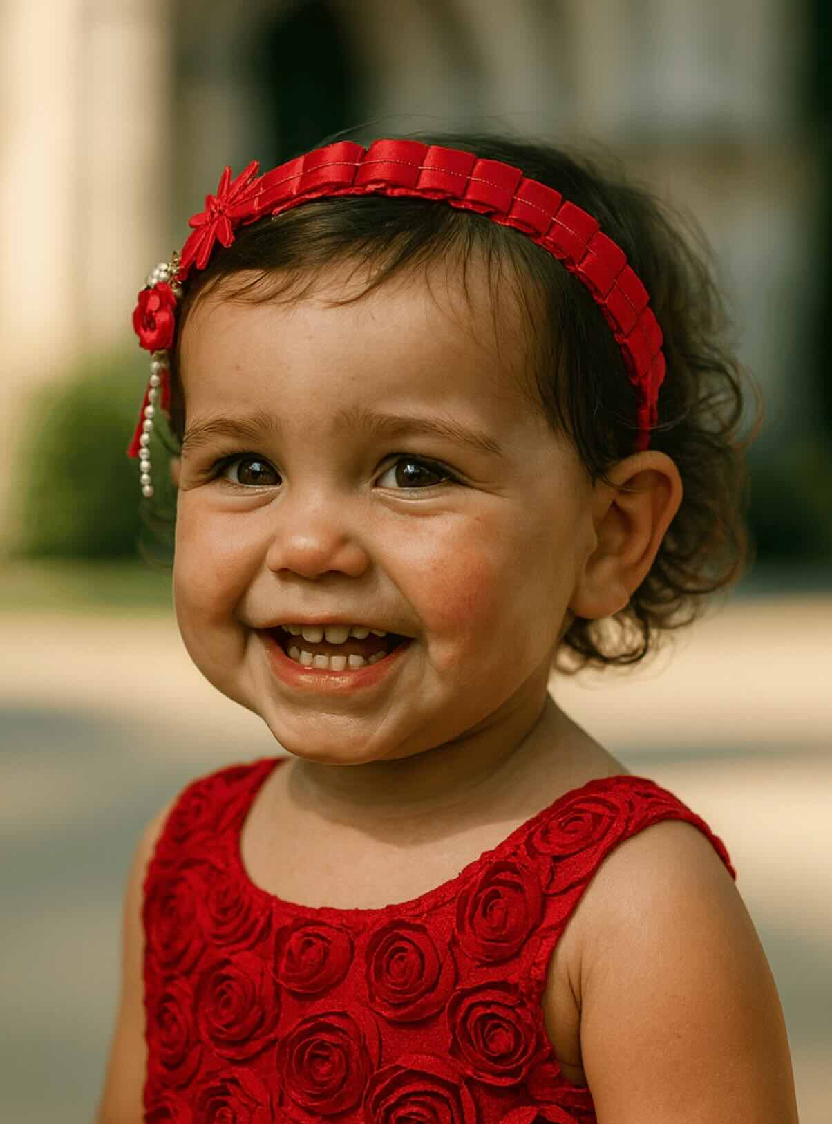 Baby & Toddler Red Pleated Elastic Headband