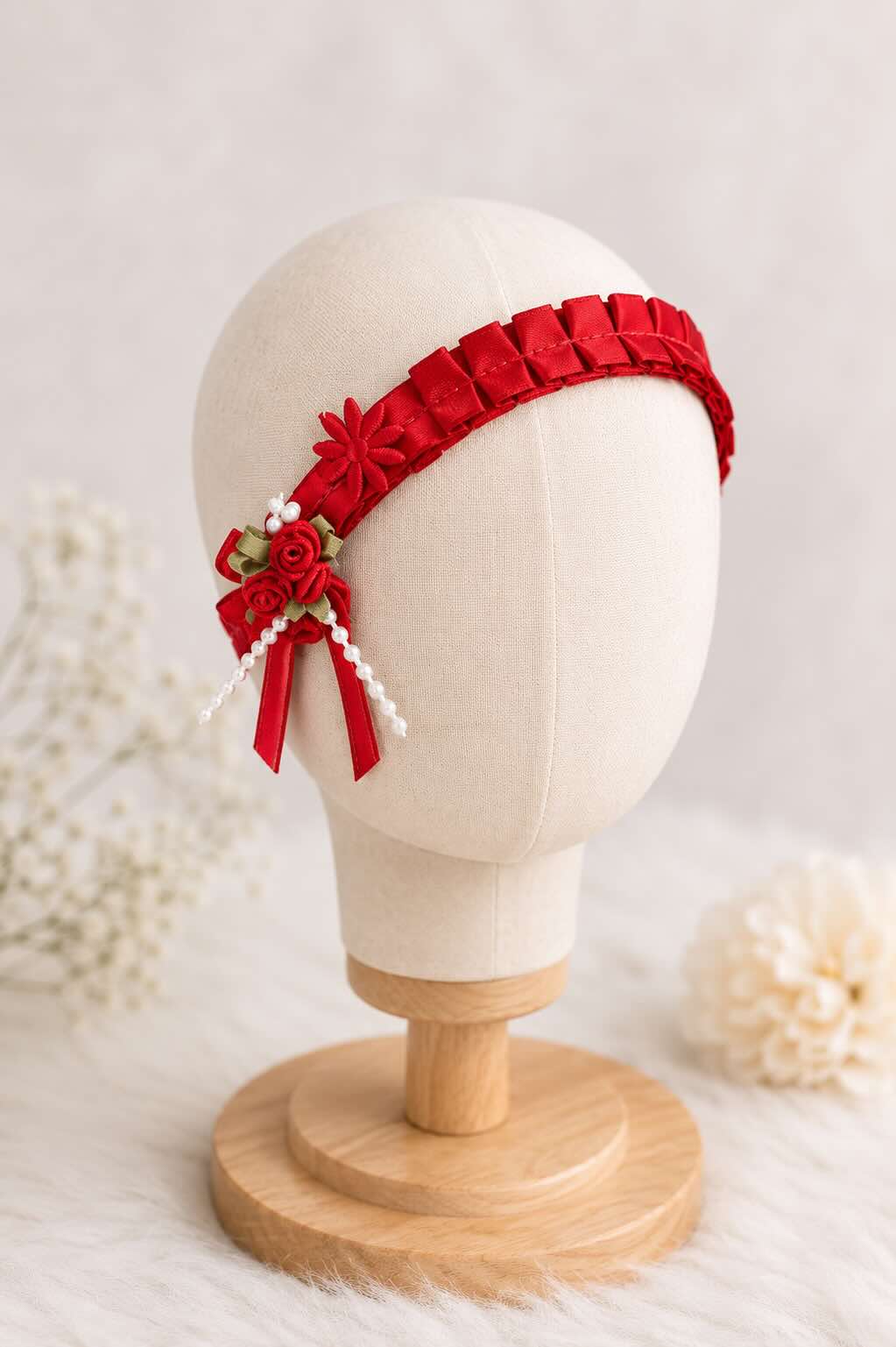 Baby & Toddler Red Pleated Elastic Headband