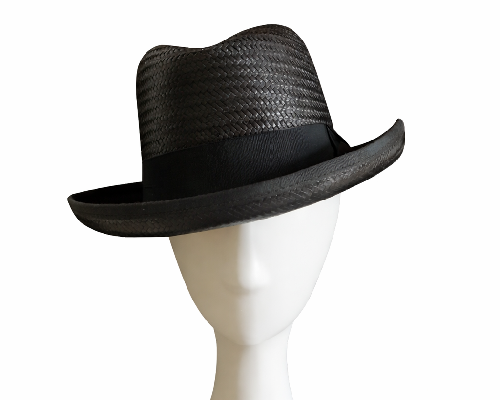 Bailey Kingston Black Straw Trilby – Summer Fedora Style Hat for Men