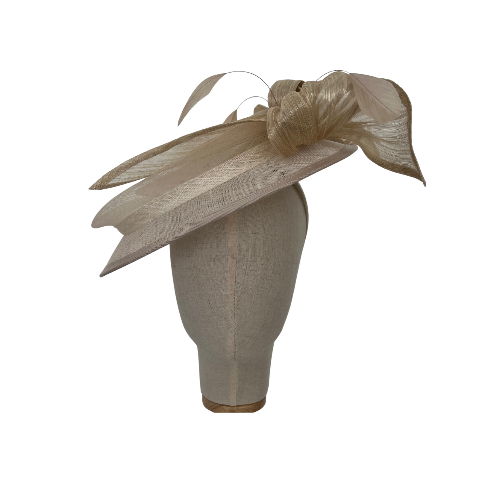 Beige and Ivory Hatinator – Luxury Designer Wedding Hat from the UK with Side Bow