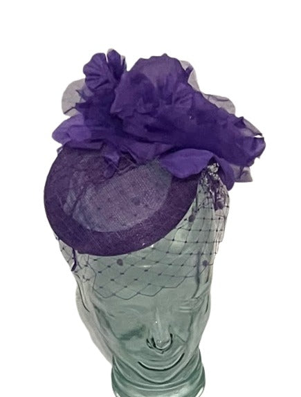 Purple Fascinator With Veiling